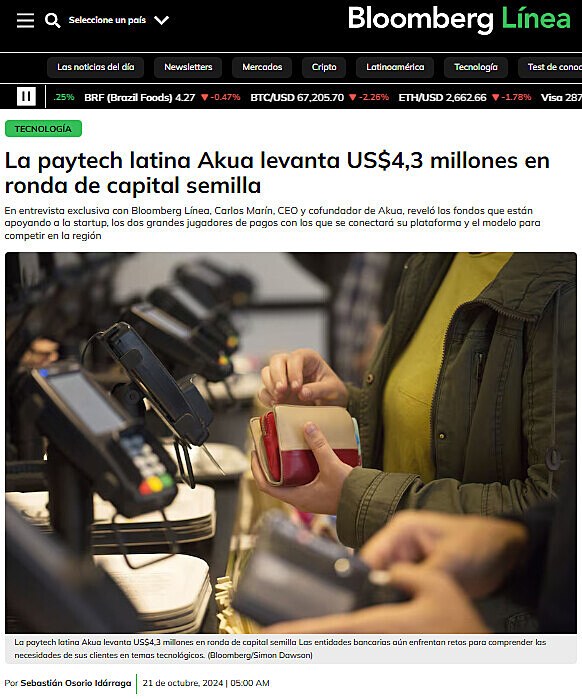 La paytech latina Akua levanta US$4,3 millones en ronda de capital semilla